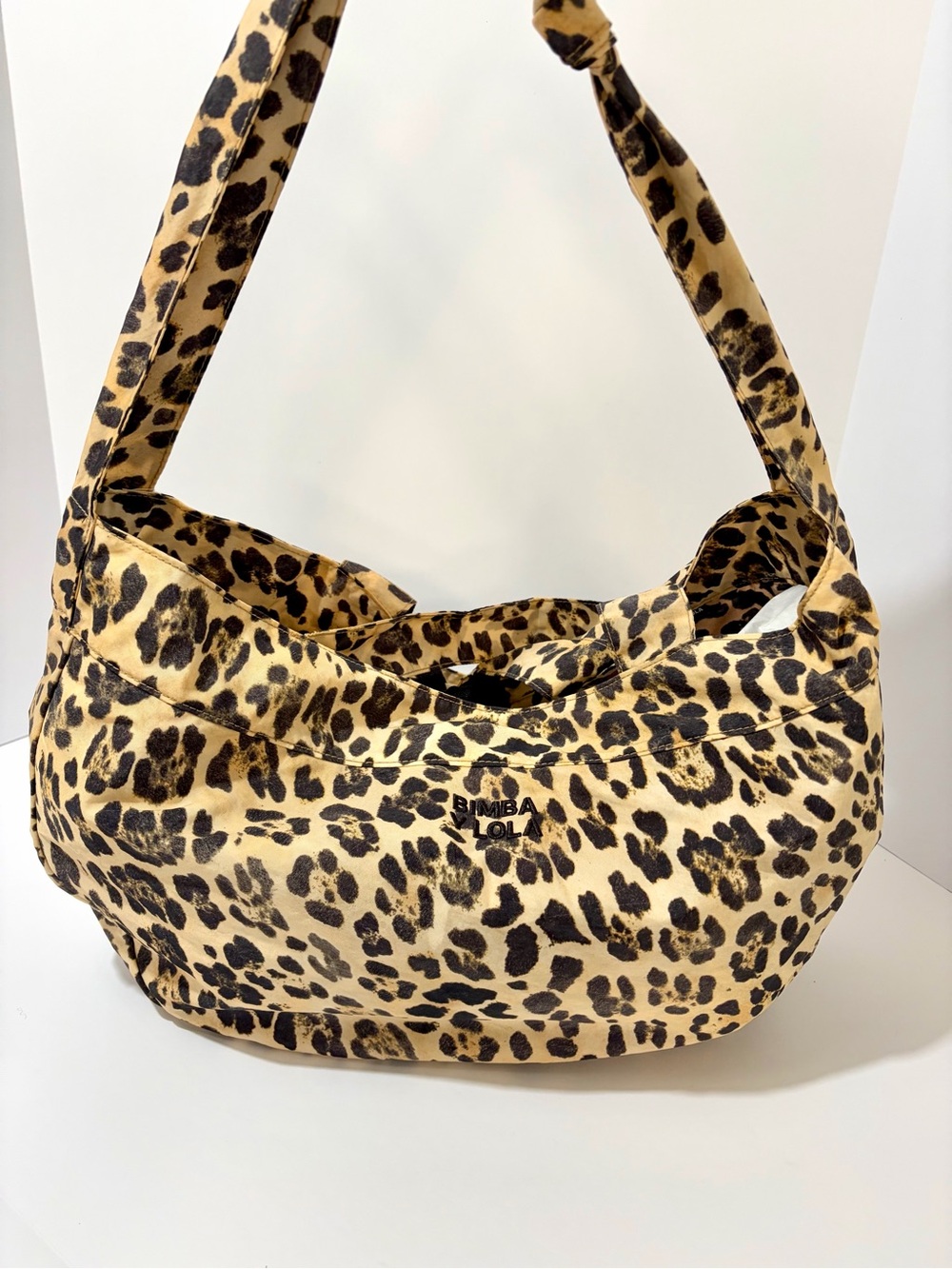 BIMBA Y LOLA Leopard Print Shoulder Bag in Tan and Black